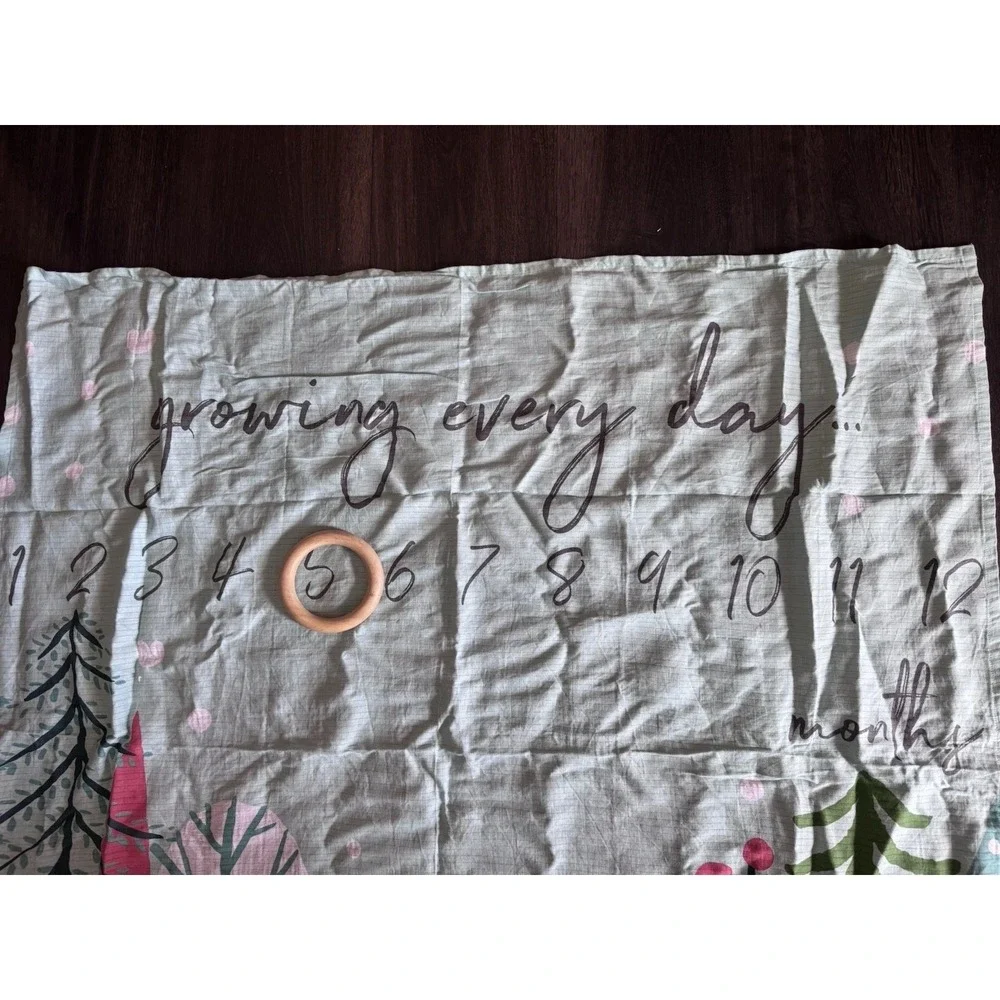 Honest Organic 100% Cotton Infant Baby Milestone Blanket For Pictures 0-12m Gift - Picture 2 of 8